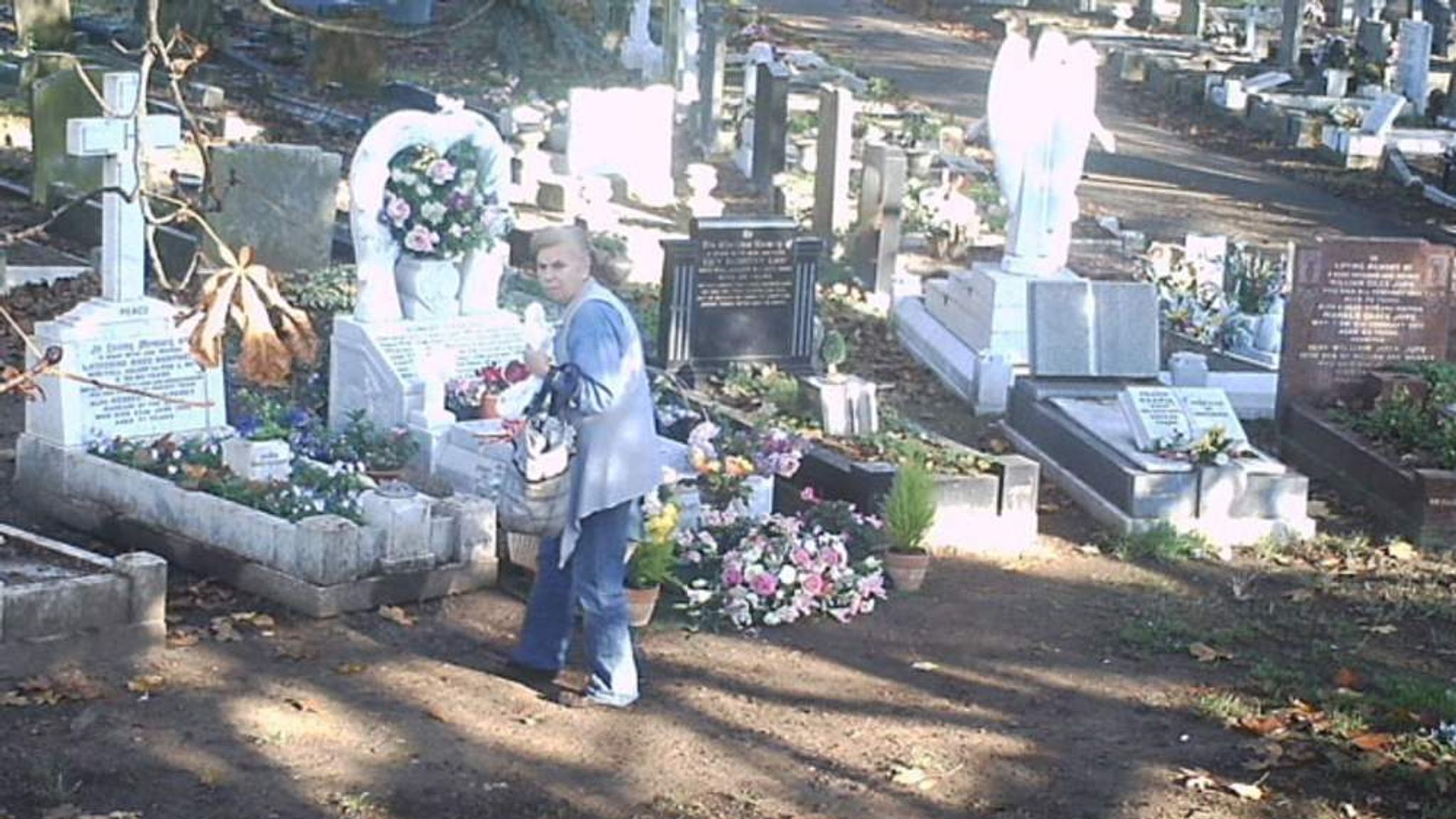 Thief Snapped Taking Flowers From Boy's Grave UK News Sky News