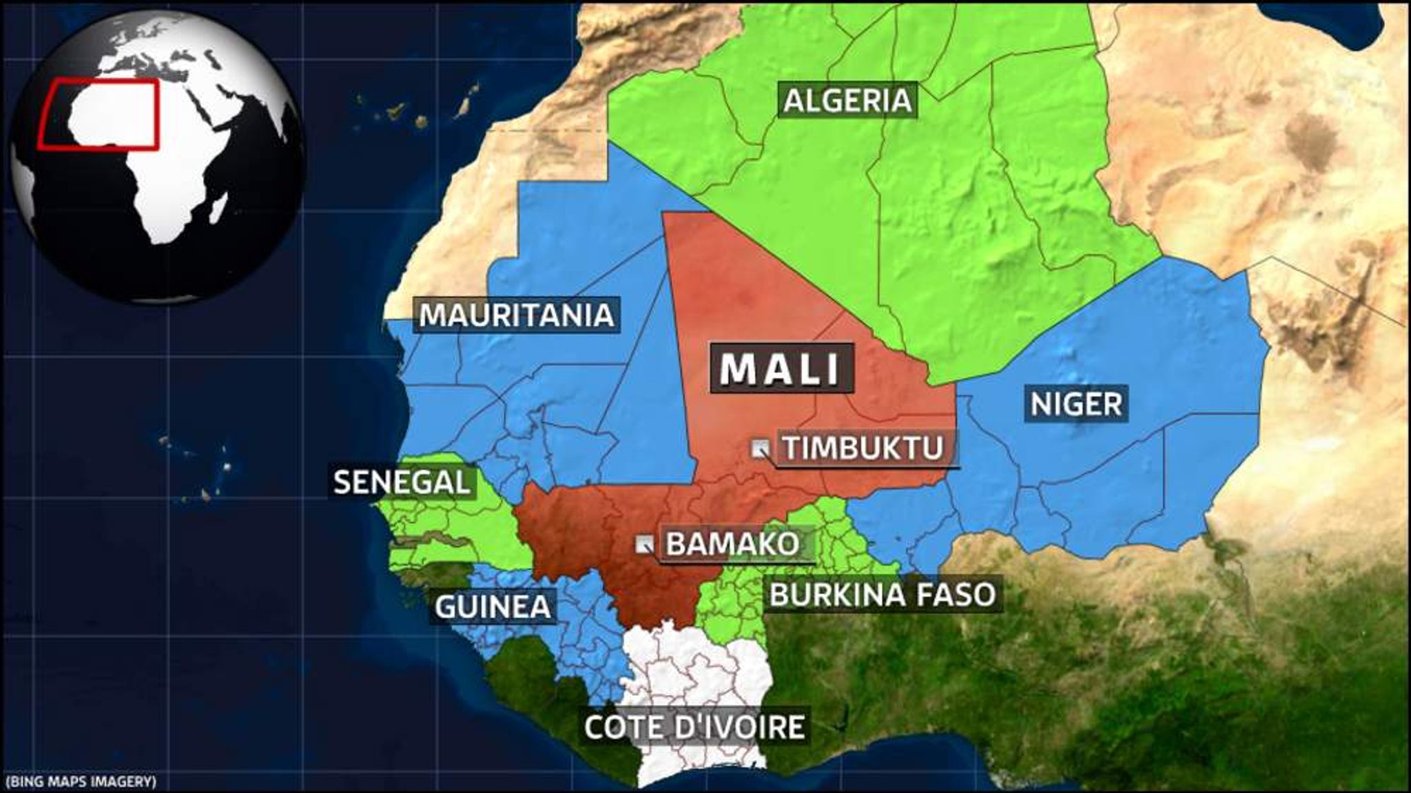 Mali Conflict British Troops To Train Forces World News Sky News   290113 Mali And Borders 1 3677275 