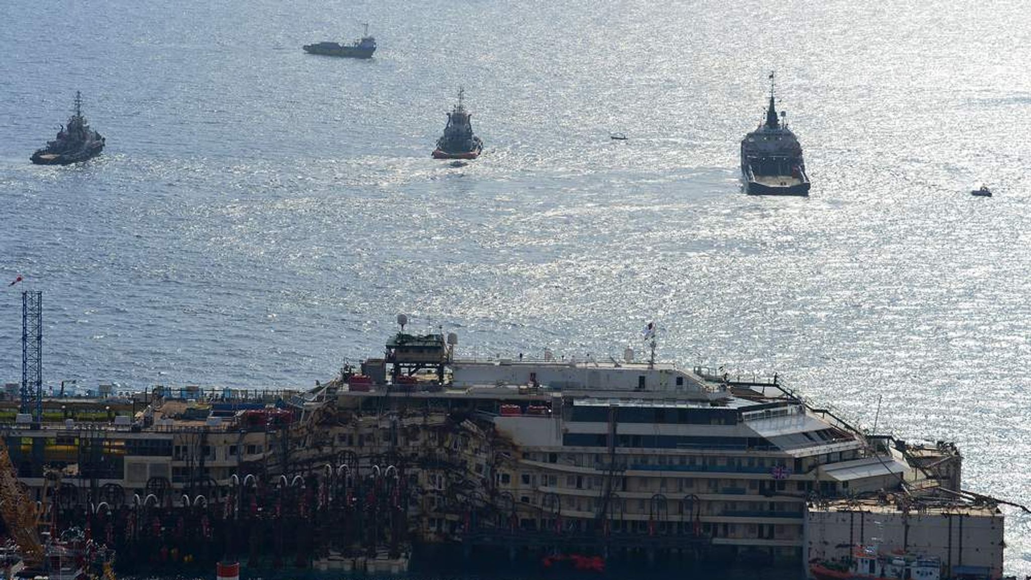Costa Concordia Cruise Ship Floating Again World News Sky News
