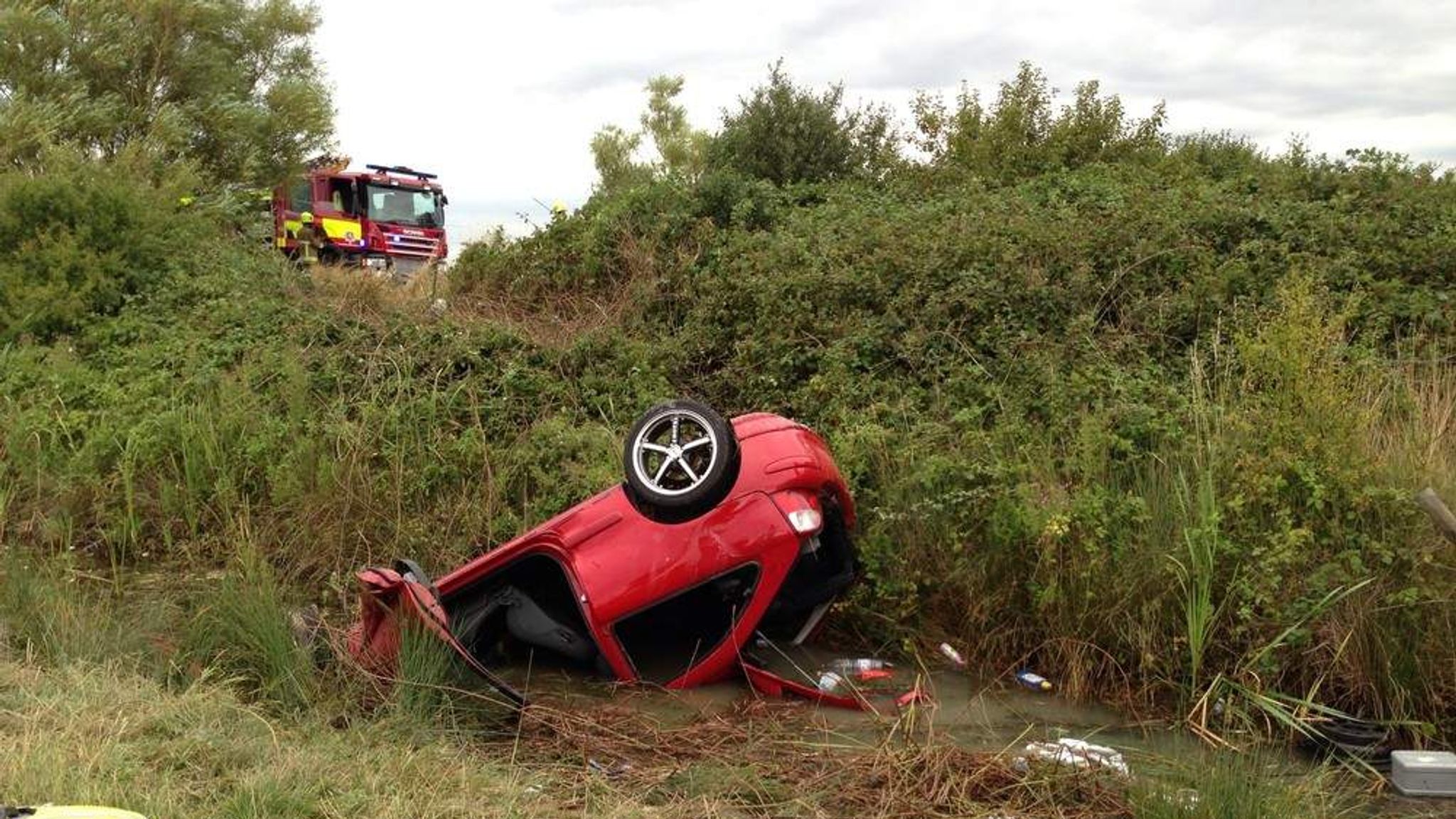 Driver Spends 14 Hours Upside Down In Ditch Uk News Sky News 