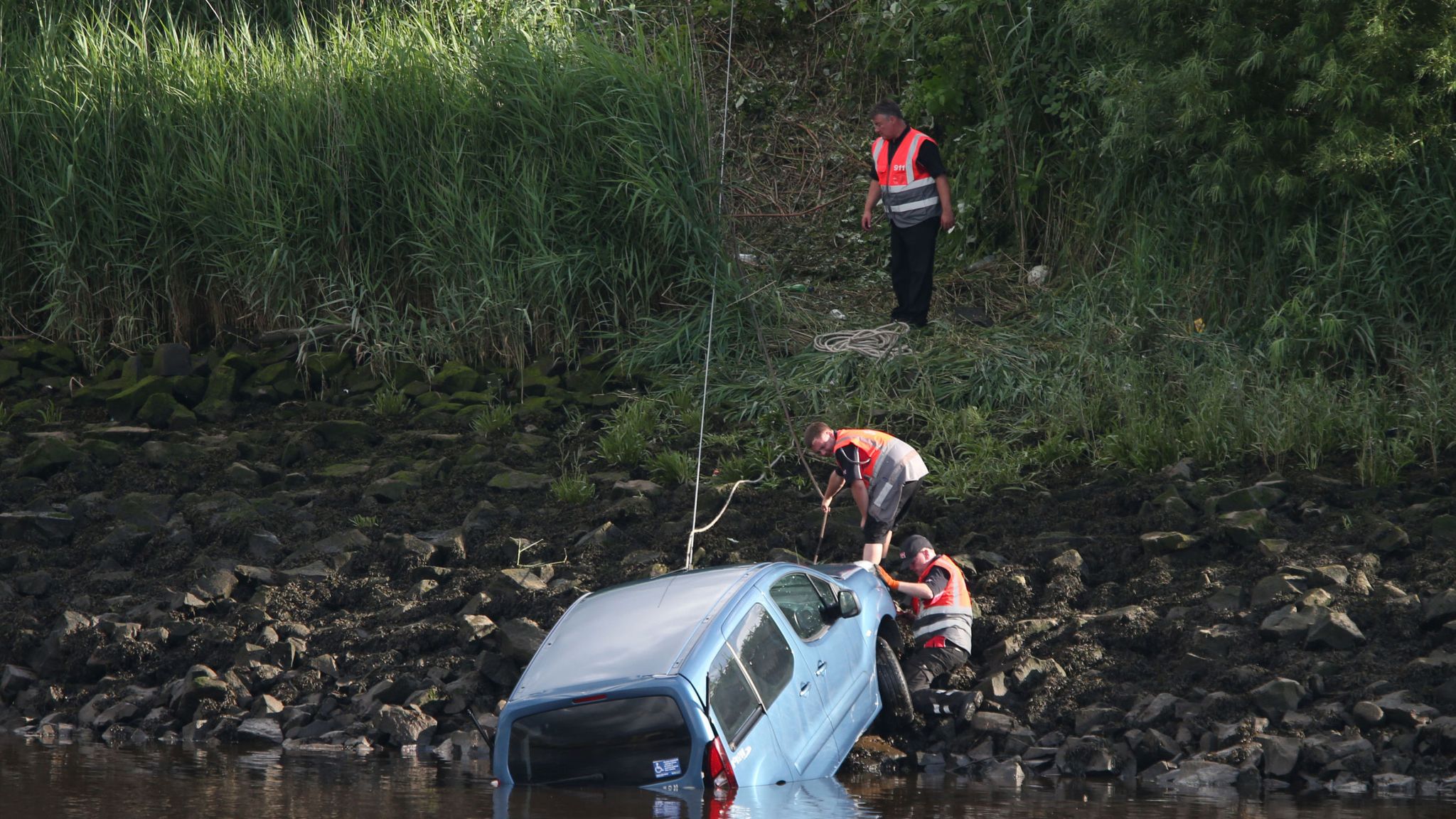 Woman Dies After Car Plunges Into River | UK News | Sky News