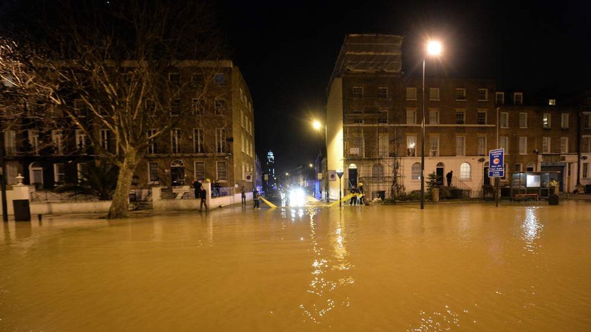 Burst Water Pipe Shuts Major Road In London UK News Sky News