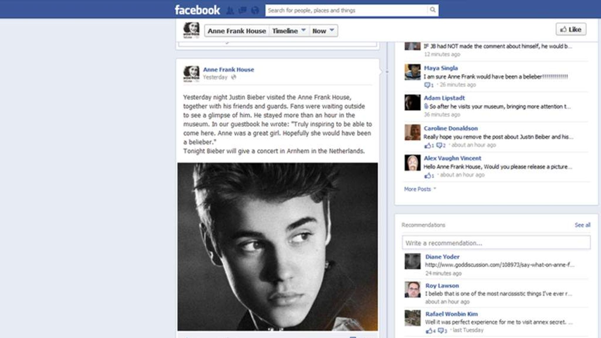 Celebs on facebook