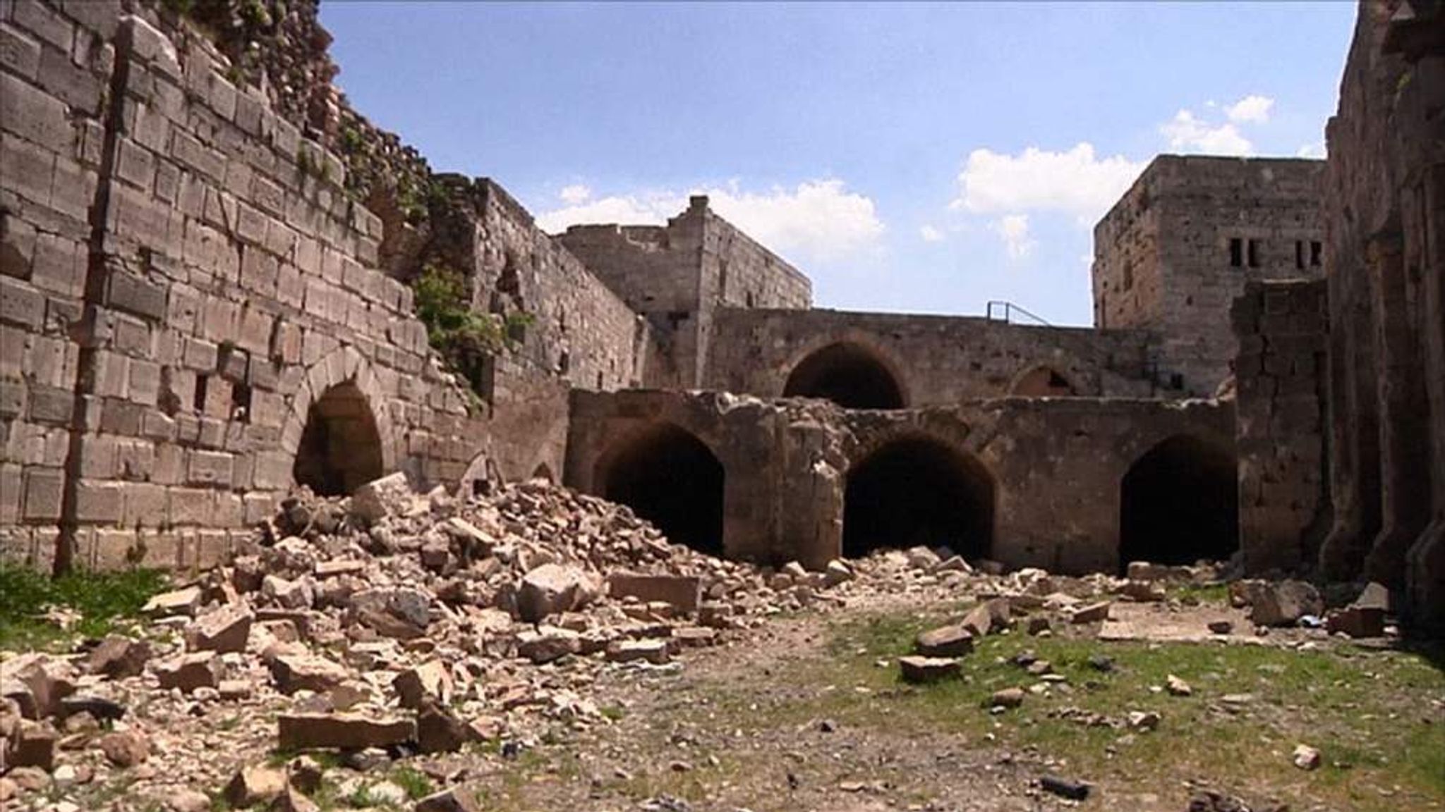 Syrian War Damages 12th Century Castle World News Sky News