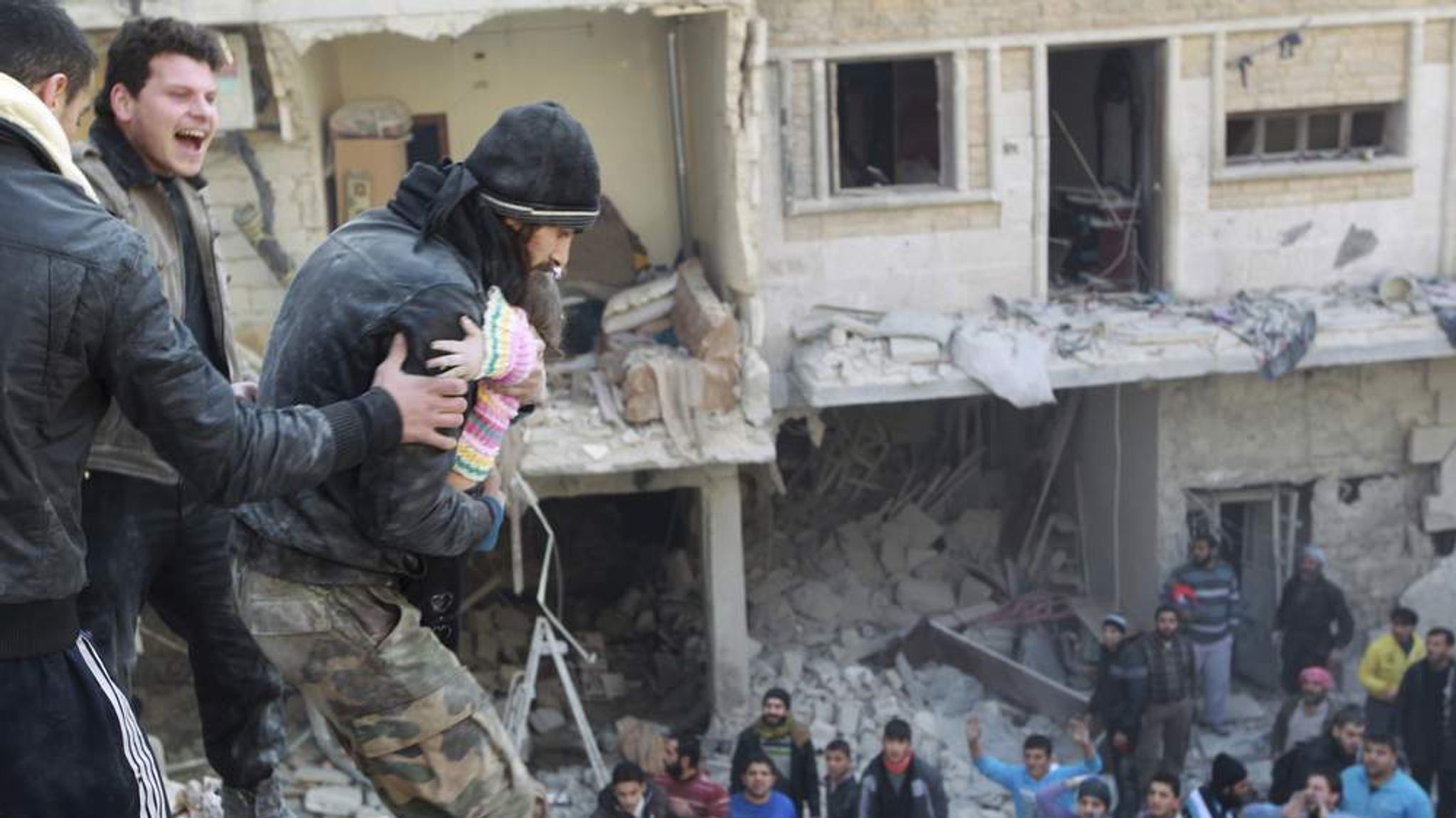 Syria: Barrel-Bombs Dropped On City 'Kill 25' | World News | Sky News