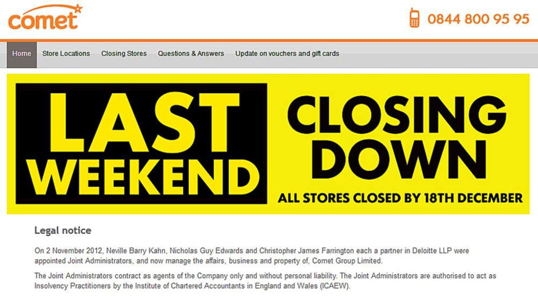 Comet s Remaining Stores Close For Last Time Business News Sky