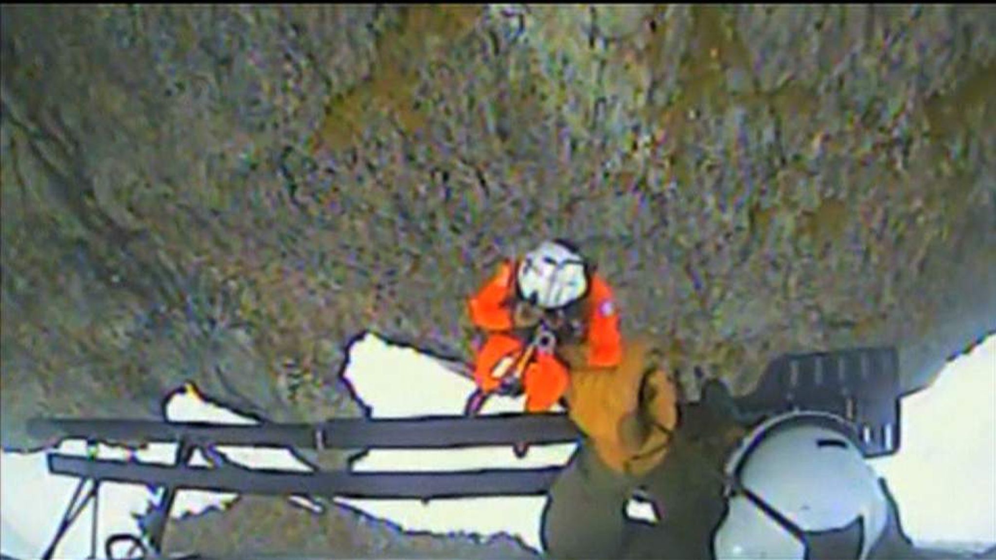 Dramatic Footage Of Helicopter Cliff Rescue Us News Sky News
