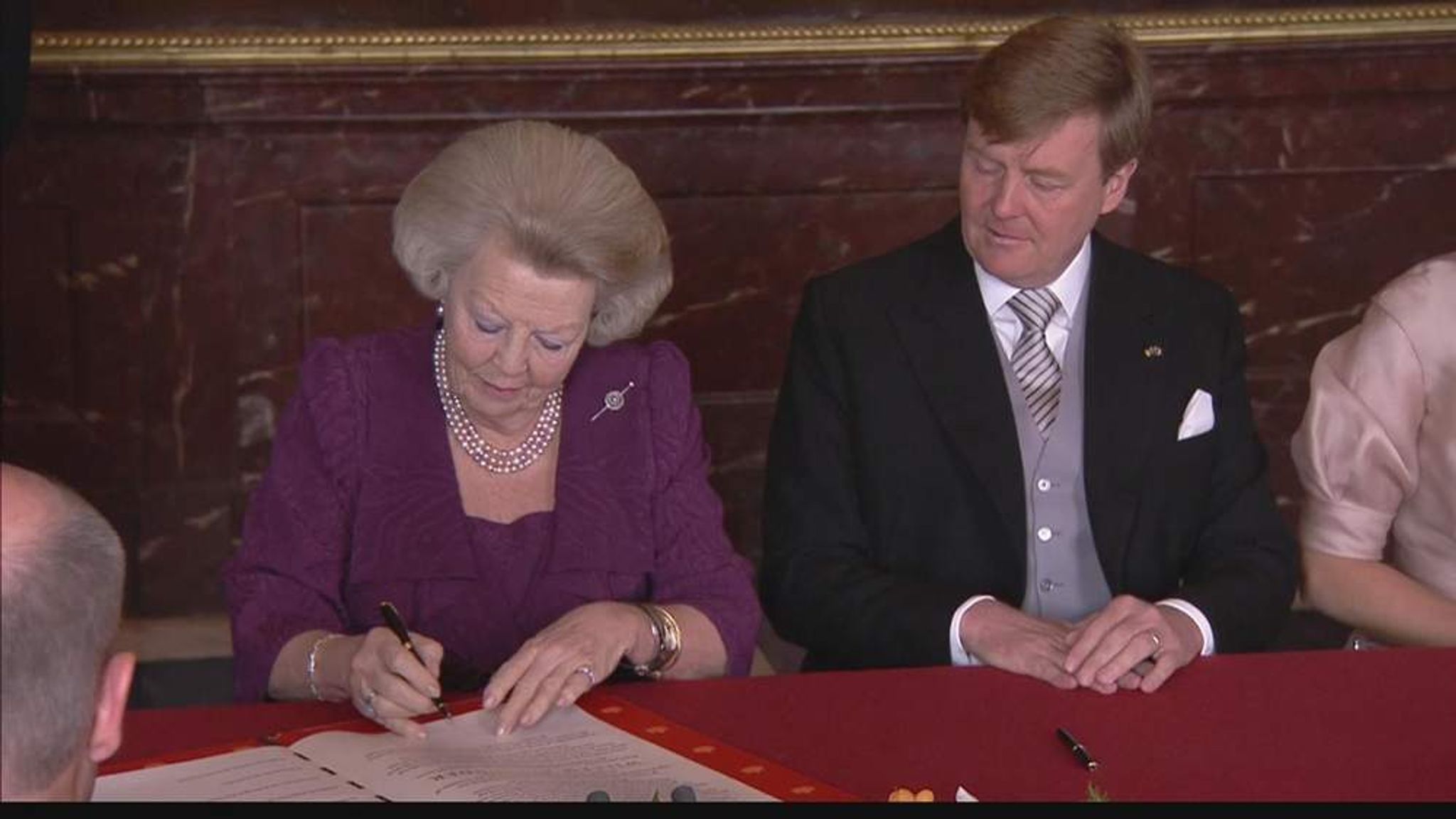 Queen Beatrix and Prince Willem-Alexander. 