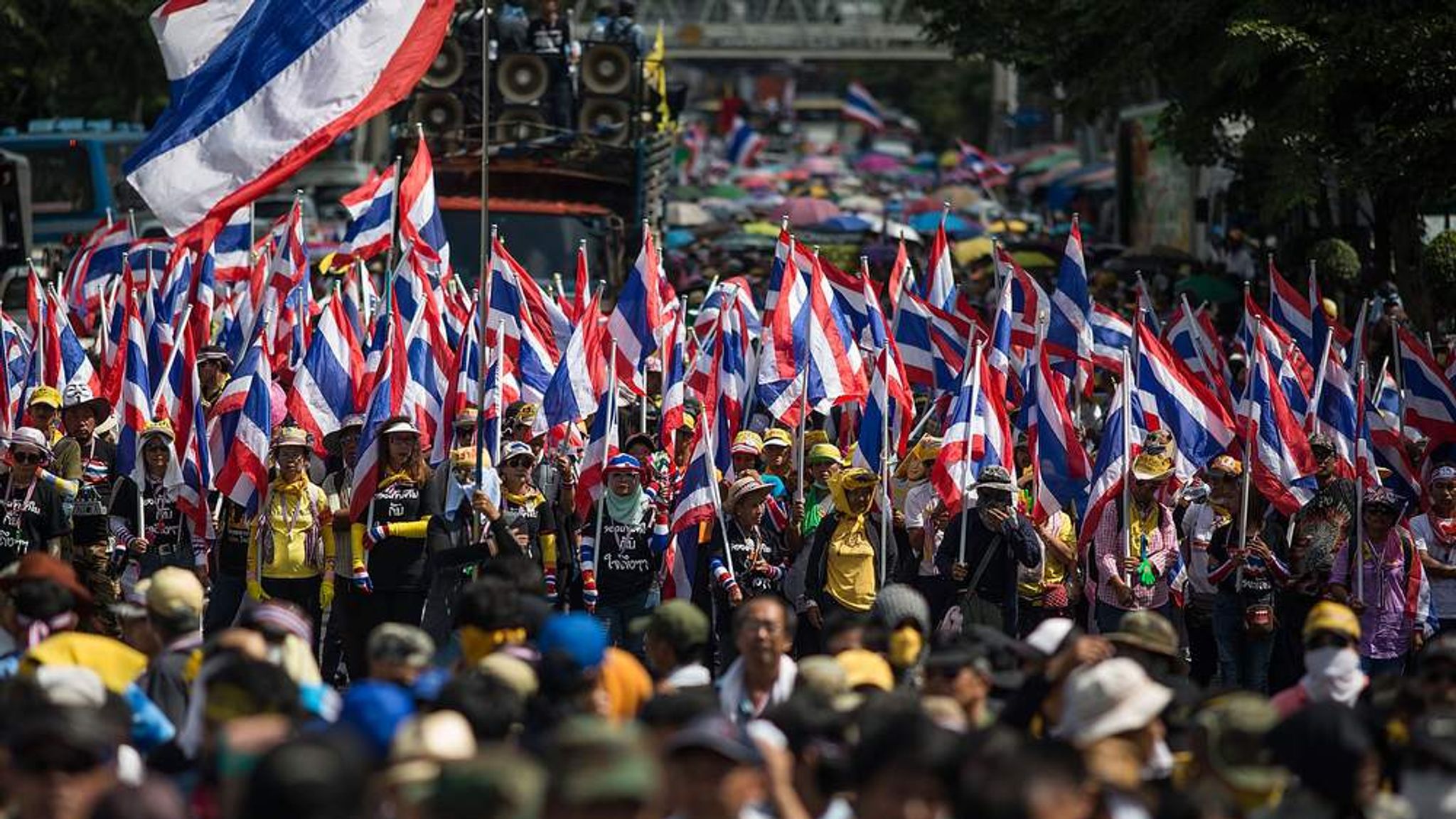 Thailand Opposition Protesters Invade Army HQ World News Sky News