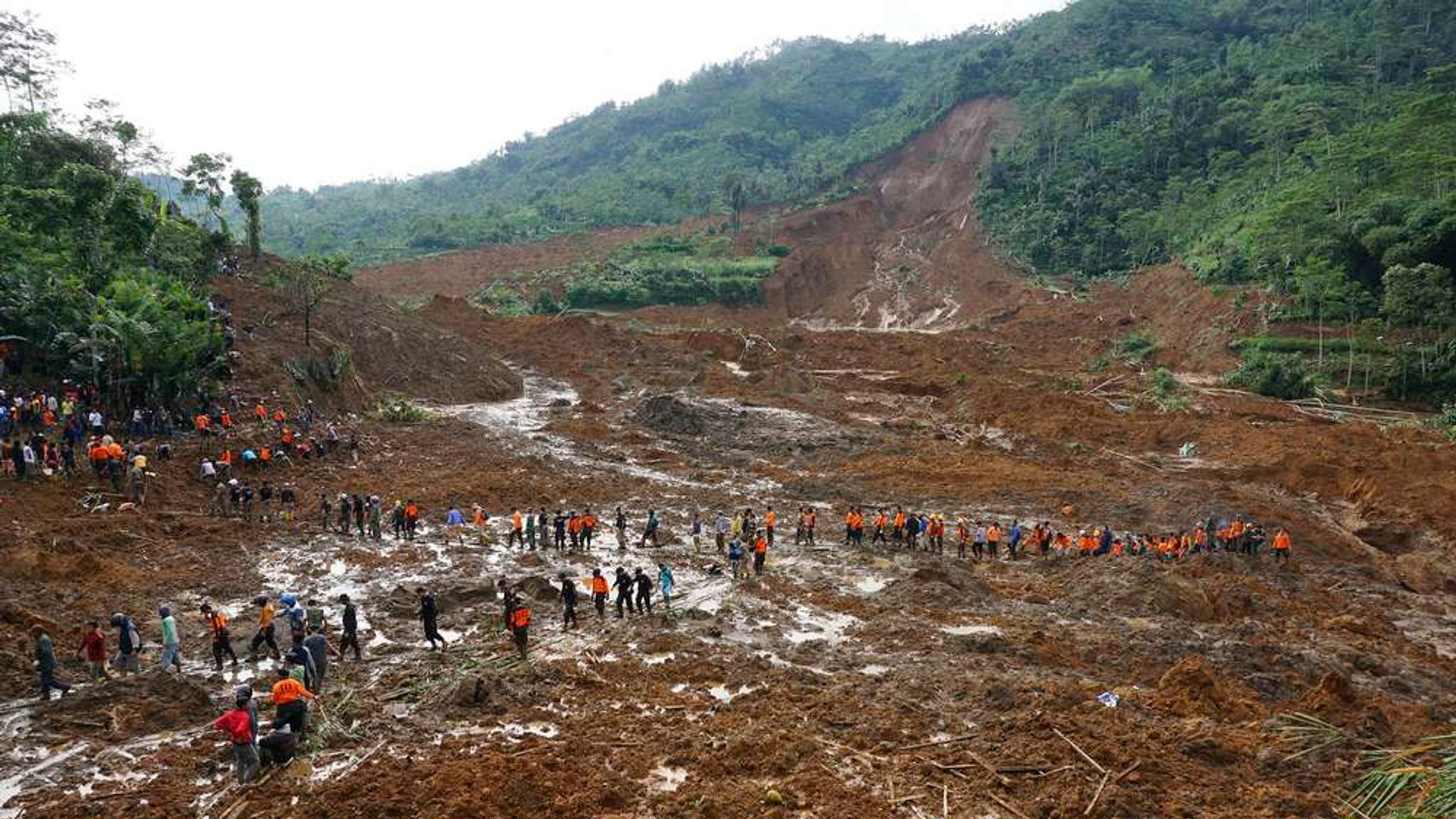 Indonesia Landslide: 32 Dead And Scores Missing | World News | Sky News