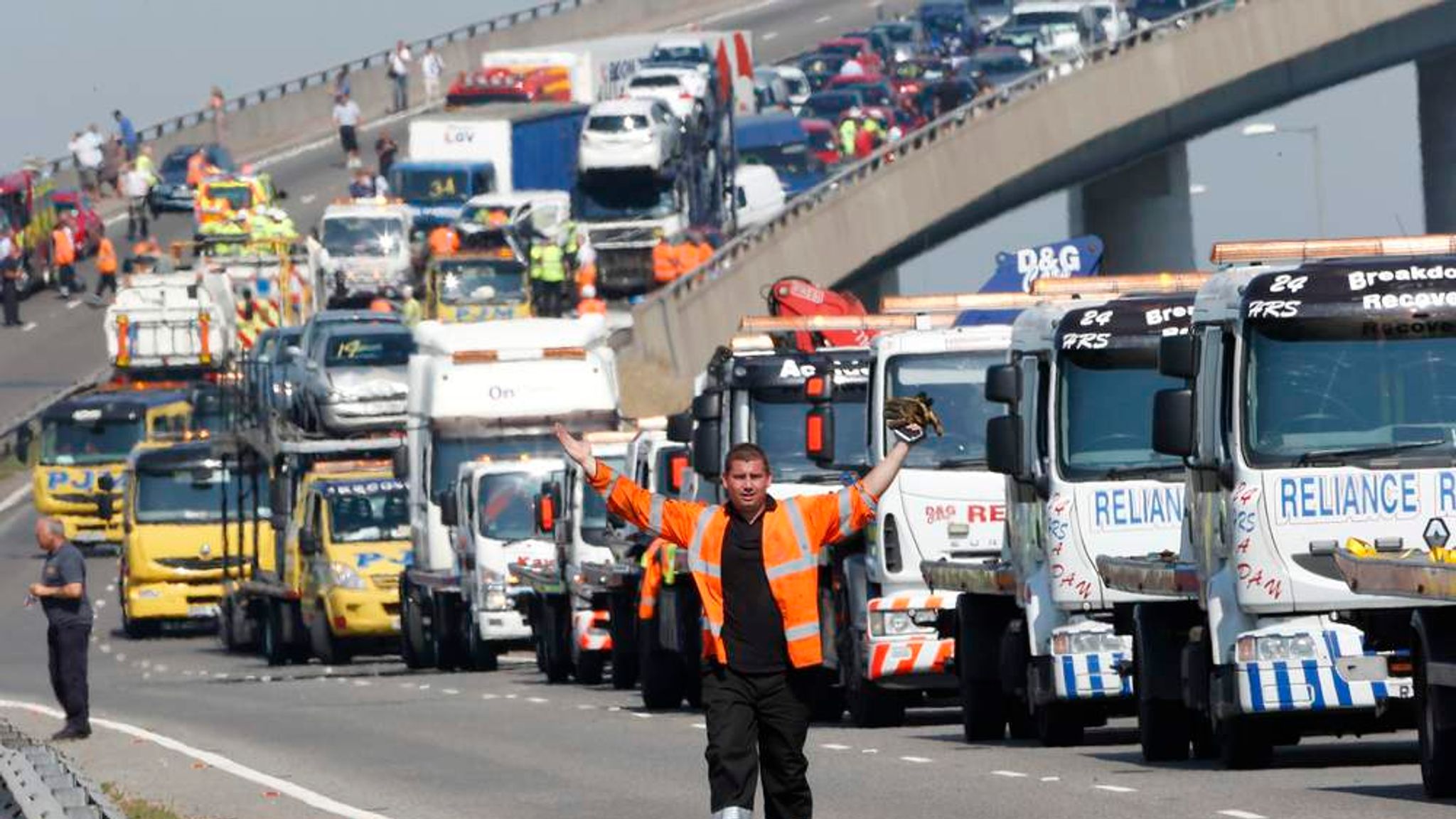 Sheppey Crash 100 Cars Collide On Bridge UK News Sky News