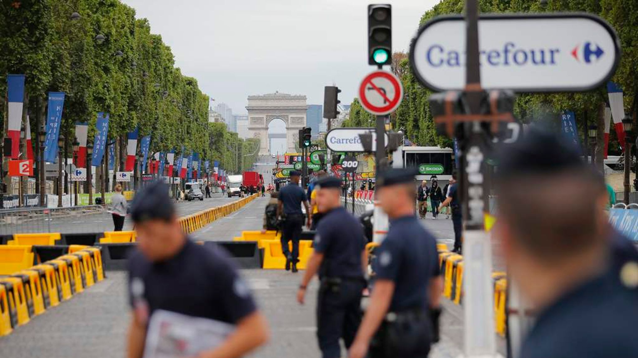 Police Fire At Car On Tour De France Barriers UK News Sky News