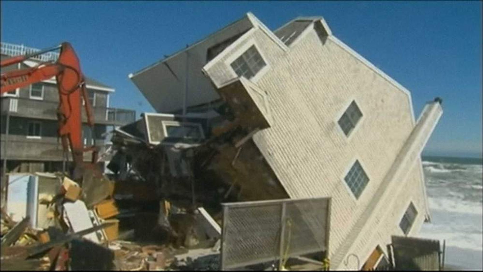 Storm Sweeps Plum Island Homes Into Ocean US News Sky News
