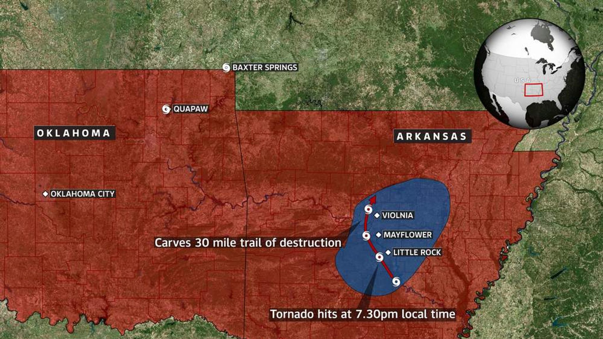 Tornadoes Rip Through Arkansas And Oklahoma US News Sky News