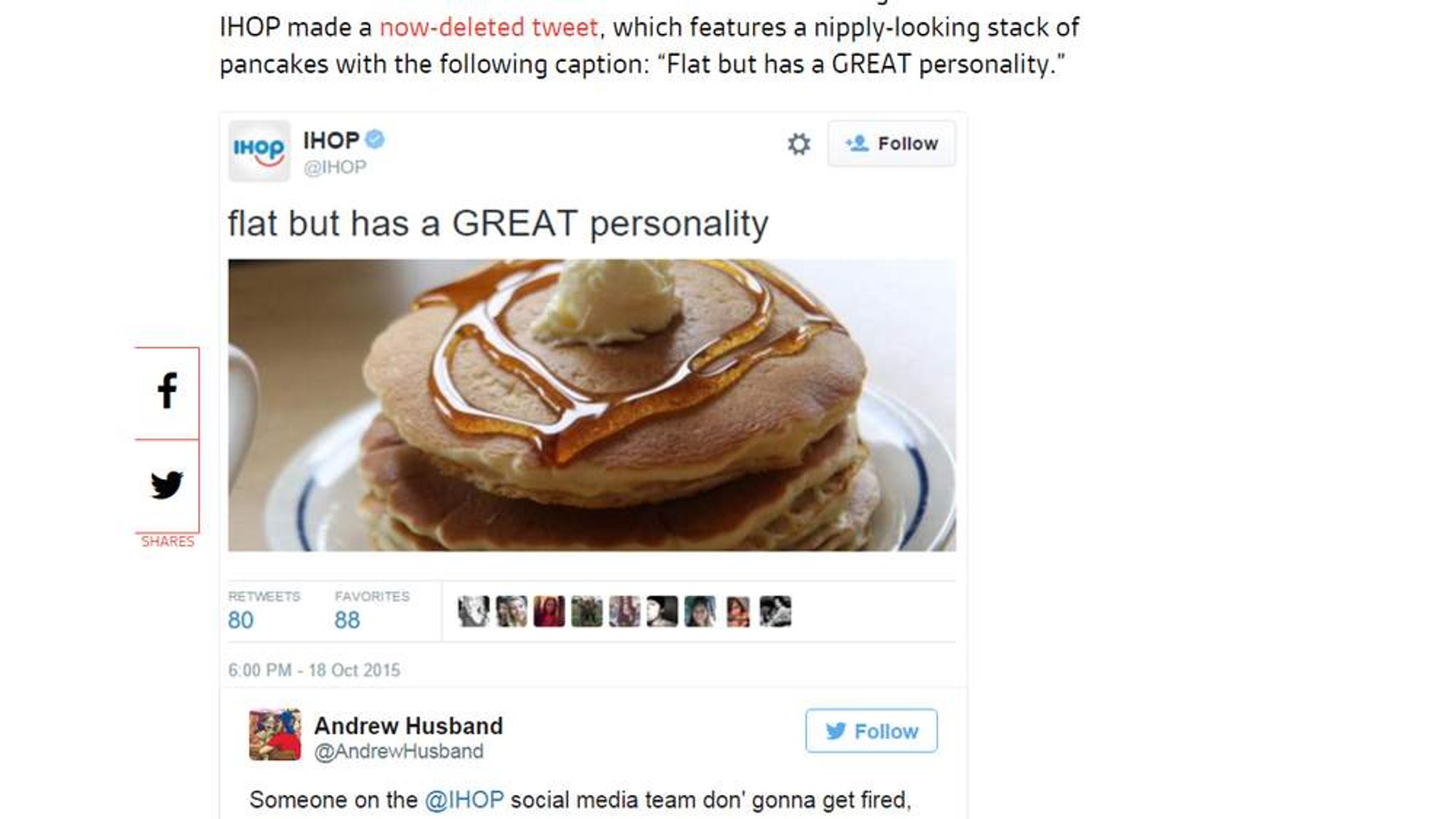 IHOP Regrets 'Immature' Tweet On Flat Pancakes US News Sky News