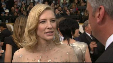 Oscars Fashion: Stars Go Nude For Red Carpet | Ents & Arts News | Sky News