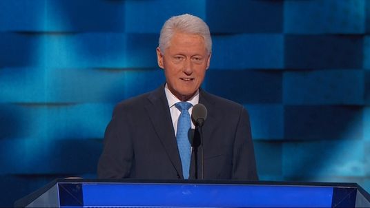 Bill Clinton addresses the Democratic Convention in Philadelphia