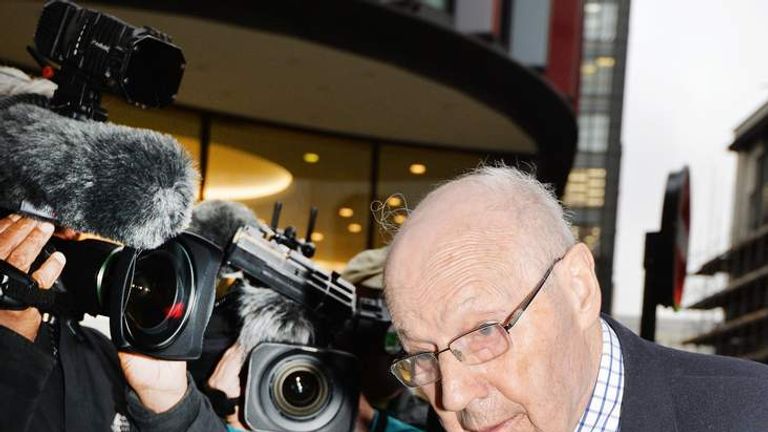 Former Bishop of Lewes Peter Ball, 83, arrives at the Old Bailey