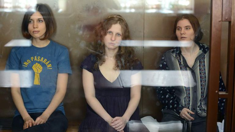Russias Pussy Riot Trio Face Trial Verdict World News Sky News 