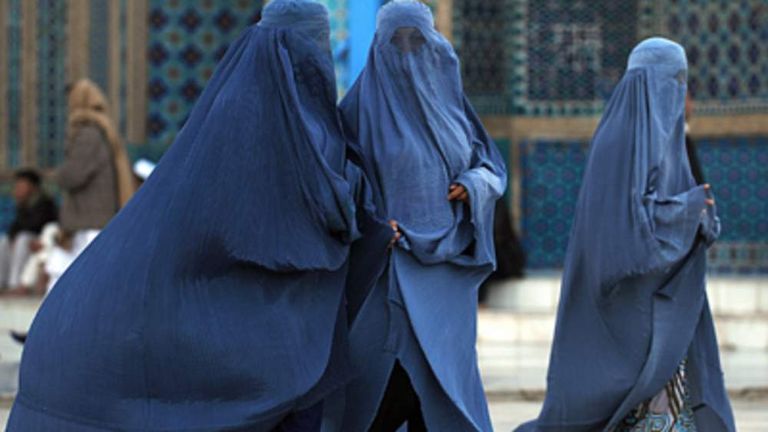 Burqa-clad women in Afghanistan