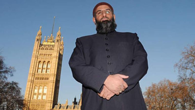 Anjem Choudary outside Westminster