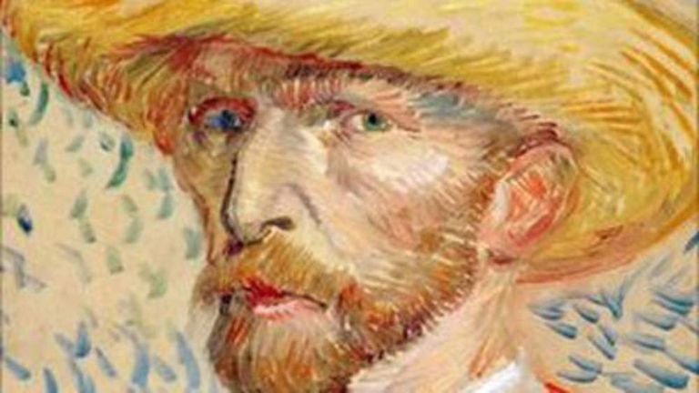 Self portrait of Dutch painter Vincent van Gogh who took his own life in 1890 aged 37. 