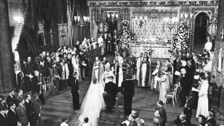 20 November 1947:  Princess Elizabeth and Prince Philip&#39;s wedding. 