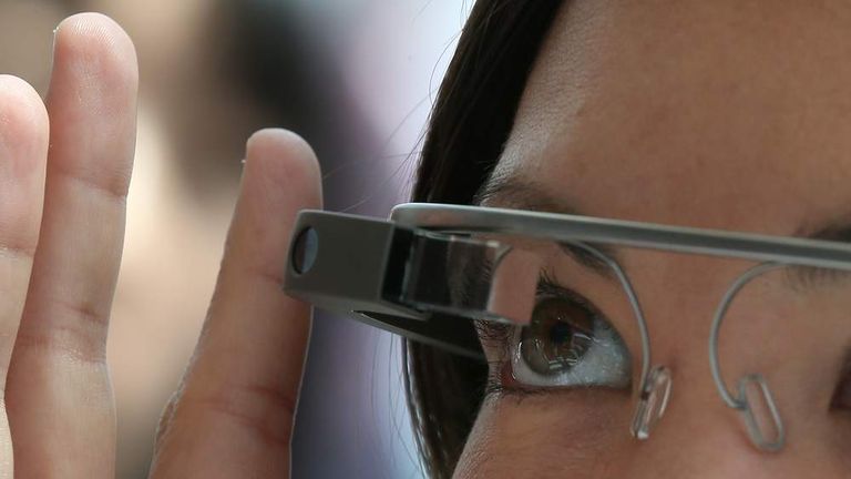 A member of the public tries out Google Glass in San Francisco.