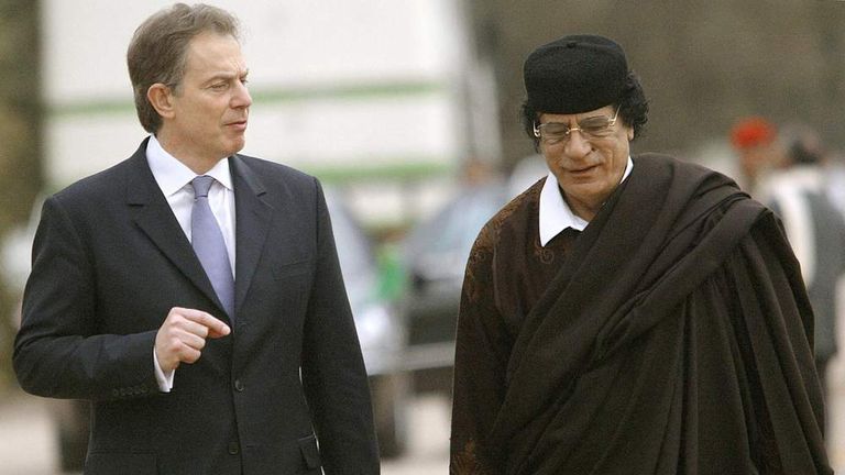 Tony Blair and Muammar Gaddafi