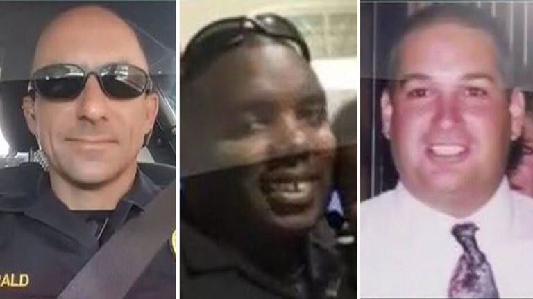 L-R: Police officers Matthew Gerald, Montrell Jackson and Brad Garafola