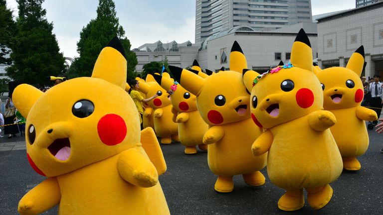 The game features the iconic Pokemon character Pikachu