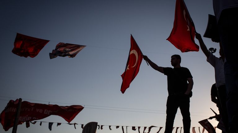 A unity rally in Turkey to protest at the failed coup on 15 July