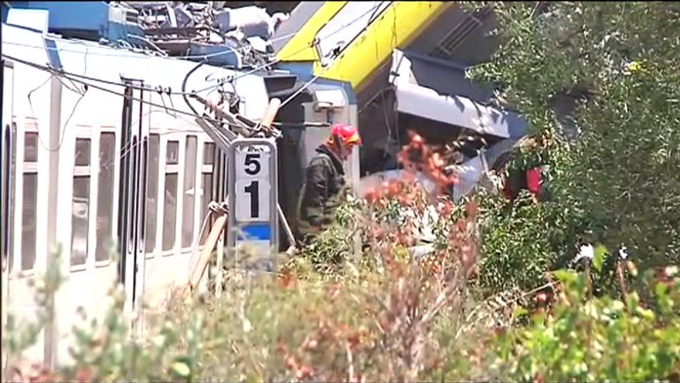 The trains collided head on
