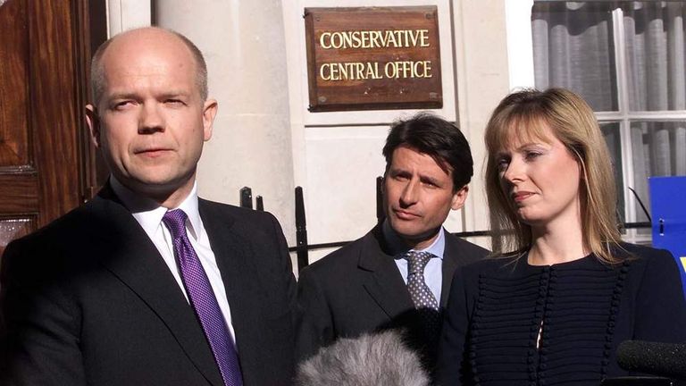 Conservative leader William Hague delivers his 2001 resignation speech