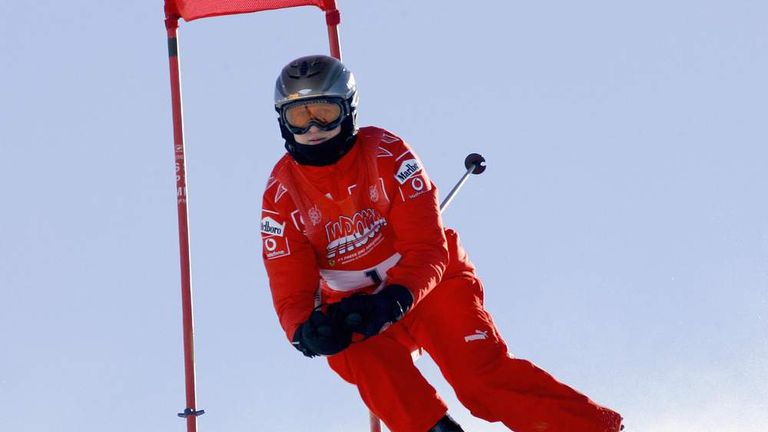 Formula One driver German Michael Schumacher skiing in 2006