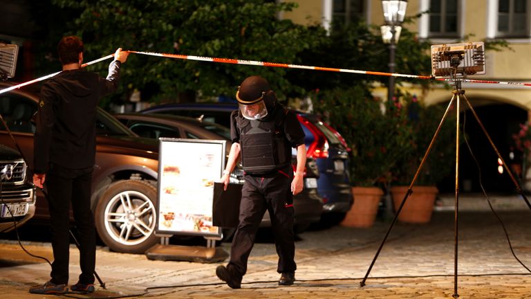 Police secure area after explosion in Ansbach, near Nuremberg