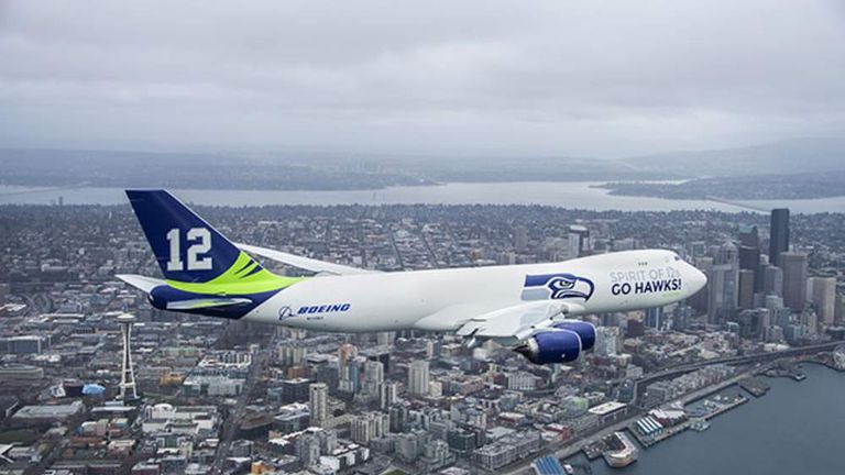 BOEING 747-8F ハウス SEATTLE SEAHAWKS 1:400 JC WINGS 1/400 BOEING COMPANY 747-8F N841BA “SEATTLE SEAHAWKS