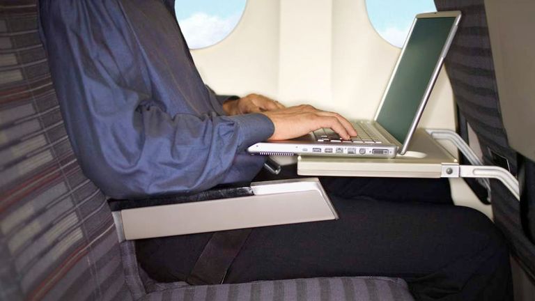 Laptop on Plane