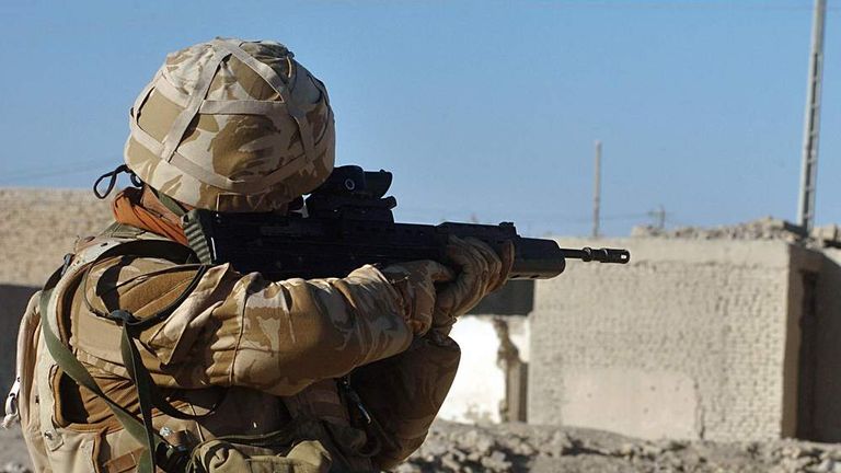 A British soldier during a patrol in Musa Qala, Afghanistan