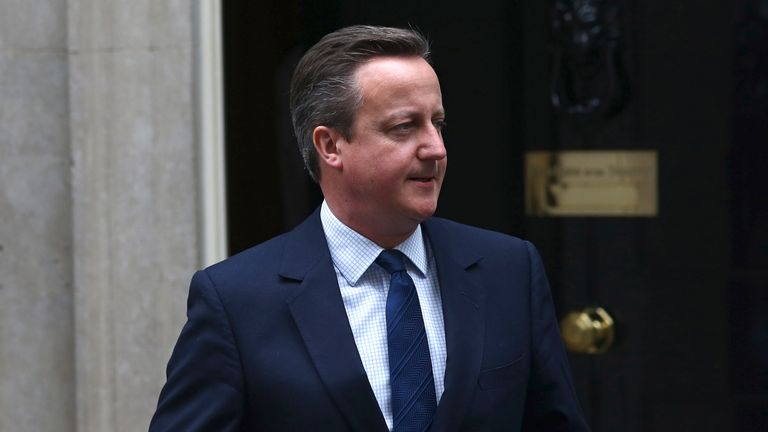 Prime Minister  David Cameron leaves Number Ten Downing Street