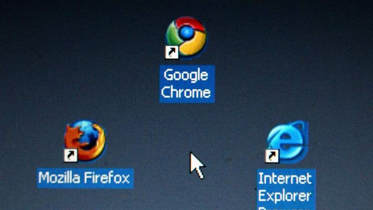 Firefox, Google Chrome and Internet Explorer internet browsers