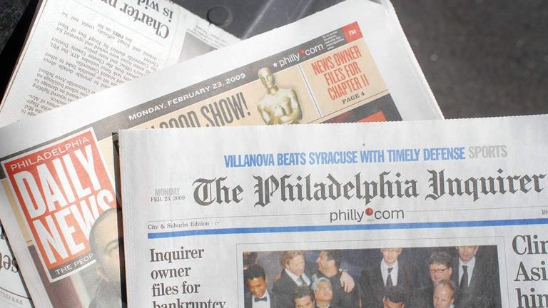 Philadelphia Newspapers Auctioned Amid Feud | US News | Sky News