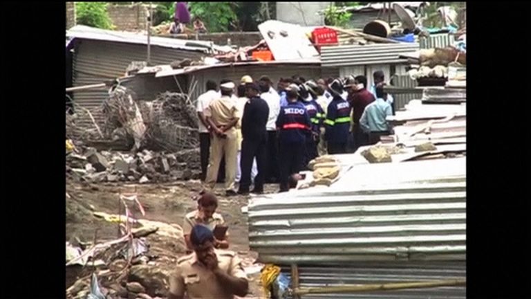 The collapse happened in the western city of Pune