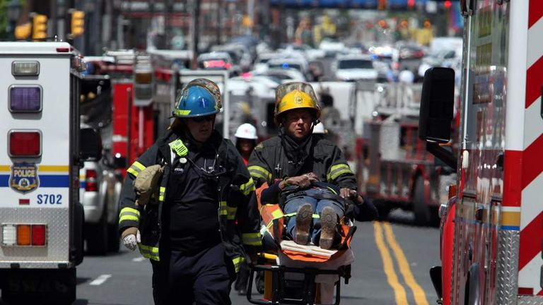 Building Collapses In Downtown Philadelphia | US News | Sky News