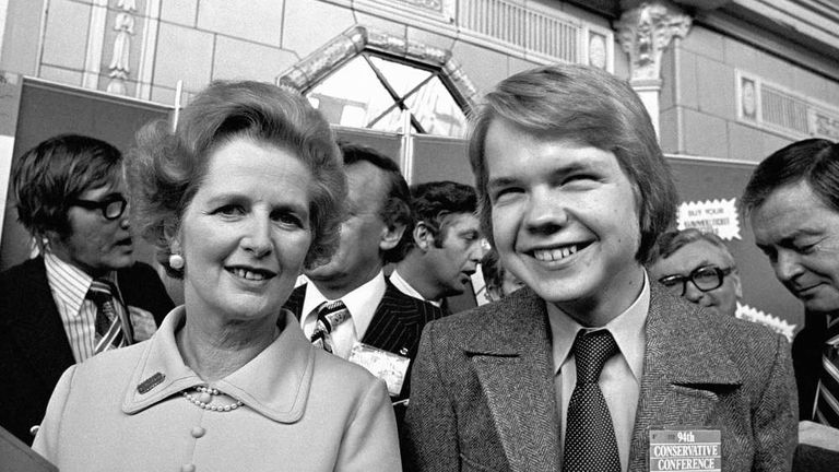 William Hague with Margaret Thatcher in 1977