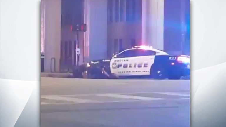 An image grabbed from Facebook Live of the scene where the Dallas shootings were taking place 