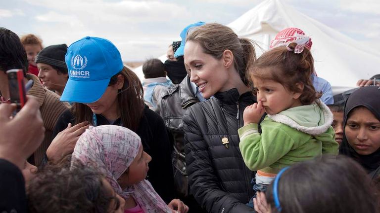 UNHCR Special Envoy Angelina Jolie Visits The Zaatari Refugee Camp In Jordan