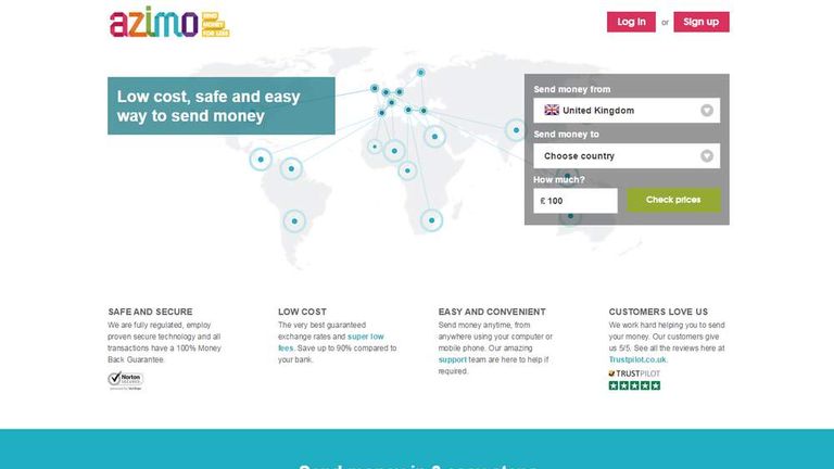 Uk Fintech Start Up Azimo Raises Fresh Funds Business News Sky News - azimo website