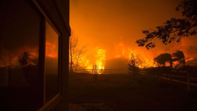 Body Found As Wildfires Engulf California | World News | Sky News