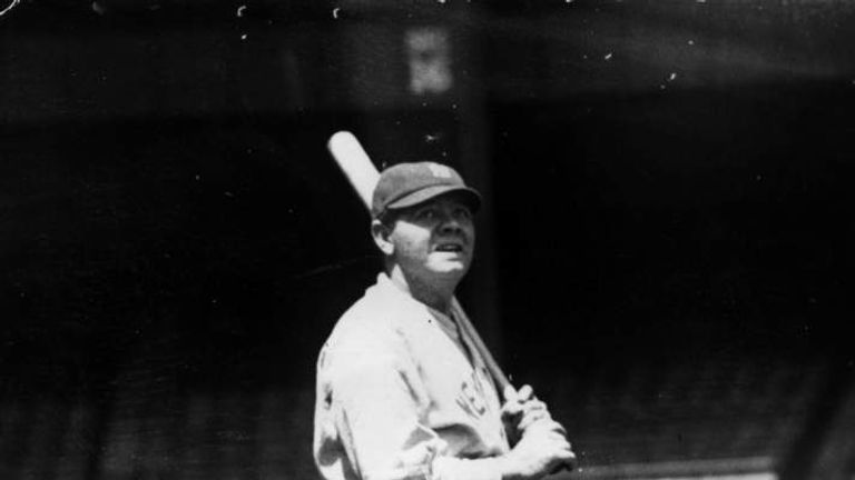 George Herman Babe Ruth of the New York Yankees. Photograph from